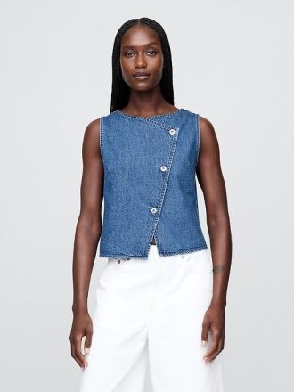Gilet asimmetrico in denim