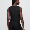 Gilet corto in misto lino con nodo sul davanti