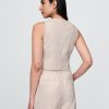 Gilet corto in misto lino con nodo sul davanti