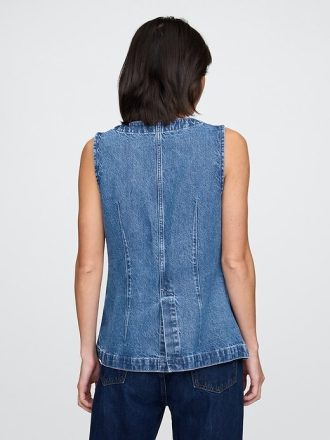 Gilet lungo in denim