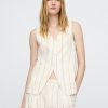 Gilet lungo in misto lino