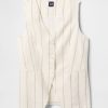Gilet lungo in misto lino