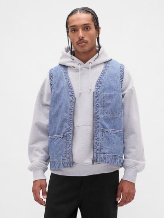 Gilet multiuso in denim pesante