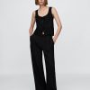 Gilet ricamato in misto lino