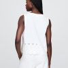Gilet ricamato in misto lino