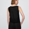 Gilet ricamato in misto lino