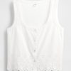 Gilet ricamato in misto lino