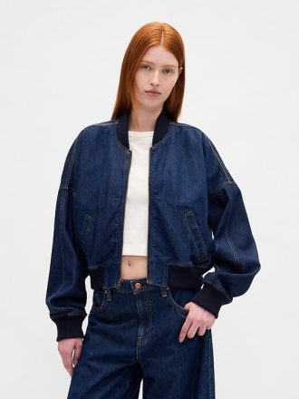 Giubbotto bomber in denim ultra morbido