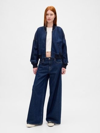 Giubbotto bomber in denim ultra morbido