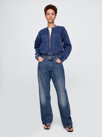 Giubbotto bomber in maglia di jeans