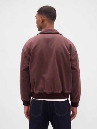 Giubbotto bomber in twill lavato