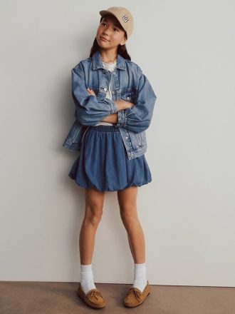 Gonna a palloncino in denim per bambini