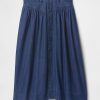 Gonna midi in denim con giogo western
