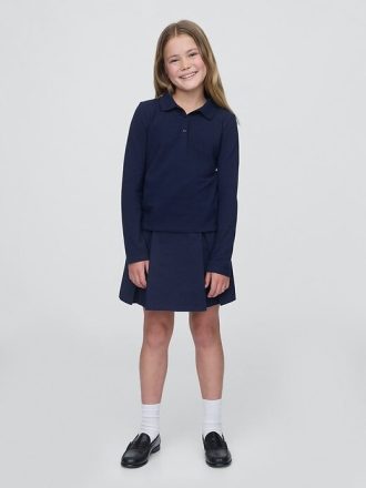 Gonna-pantalone plissettata cachi per bambini, modello uniforme