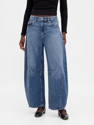 Jeans a ferro di cavallo a vita alta