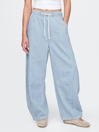 Jeans a ferro di cavallo Easy Horseshoe a righe in denim ultra morbido a vita media