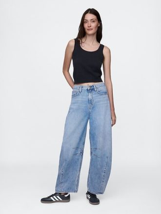 Jeans a ferro di cavallo ultra morbidi a vita alta