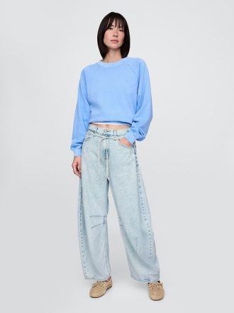 Jeans a ferro di cavallo ultra morbidi a vita alta