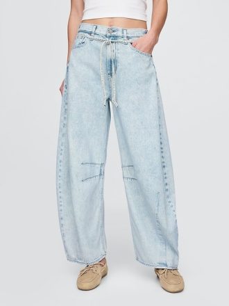 Jeans a ferro di cavallo ultra morbidi a vita alta