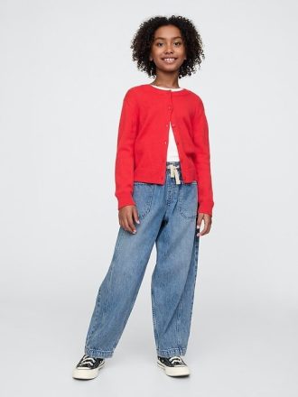 Jeans a ferro di cavallo ultra morbidi e a vita alta per bambini