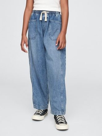 Jeans a ferro di cavallo ultra morbidi e a vita alta per bambini