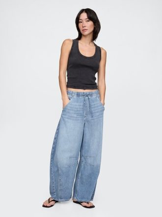 Jeans a ferro di cavallo ultra morbidi e facili a vita media