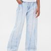 Jeans a gamba larga con cuciture Stride a vita bassa per bambini Jeans a gamba larga con cuciture Stride a vita bassa per bambini