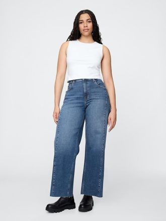 Jeans a gamba larga e vita alta Stride