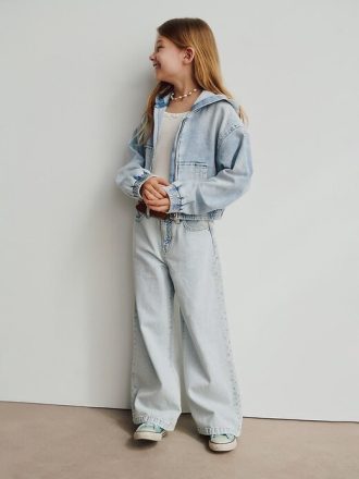 Jeans a gamba larga e vita alta Stride per bambini