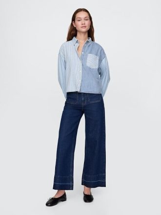 Jeans a gamba larga High Stride alla caviglia