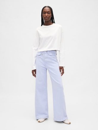 Jeans a gamba larga Stride a vita alta extra