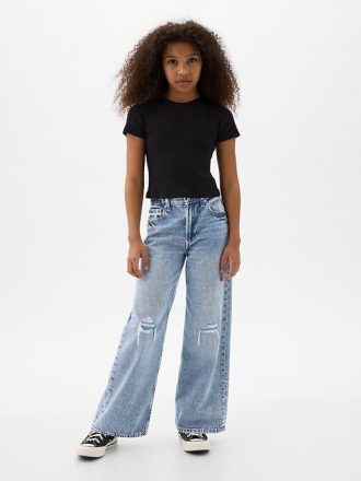 Jeans a gamba larga Stride a vita bassa per bambini