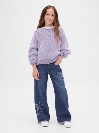 Jeans a gamba larga Stride a vita bassa per bambini