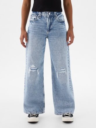 Jeans a gamba larga Stride a vita bassa per bambini
