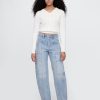 Jeans a vita alta con cuciture