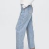 Jeans a vita alta con cuciture