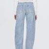Jeans a vita alta con cuciture