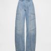 Jeans a vita alta con cuciture