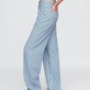 Jeans a vita alta con righe in denim ultrasoft