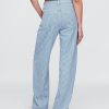 Jeans a vita alta con righe in denim ultrasoft