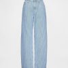 Jeans a vita alta con righe in denim ultrasoft