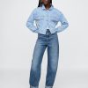 Jeans a vita alta con risvolto Jeans a vita alta con risvolto