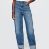 Jeans a vita alta con risvolto Jeans a vita alta con risvolto