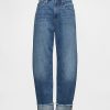 Jeans a vita alta con risvolto Jeans a vita alta con risvolto