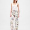 Jeans a vita alta con stampa floreale