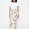 Jeans a vita alta con stampa floreale