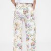 Jeans a vita alta con stampa floreale