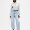 Jeans a vita alta con taglio a botte