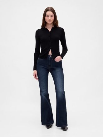 Jeans a zampa anni ’70 a vita alta