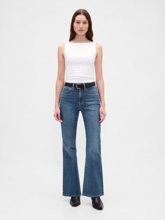 Jeans a zampa anni ’70 a vita alta